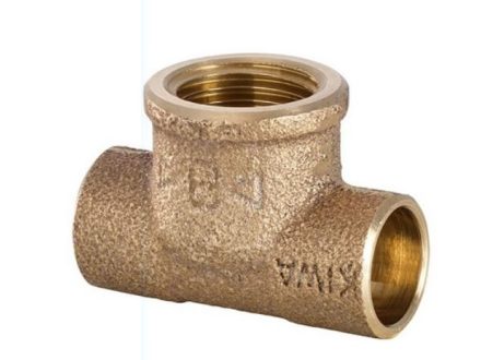 CU T-kus UZ 22 x 1/2" x 22 mm pájecí (vnitřní závit)