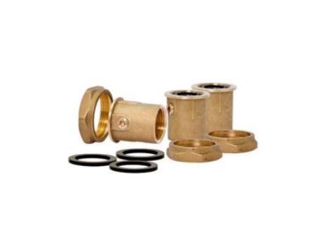 ESBE Sada ND - 3 ks uzavírací ventily + 3 ks adaptéry s vnějšími závity 6/4" x 6/4"