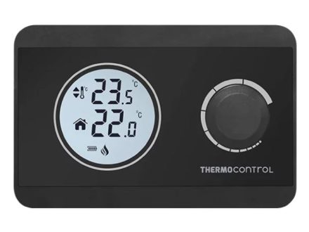 Termostat digit. TC 305B, 0-230V, 2A, drátový pokojový, černý THERMOCONTROL