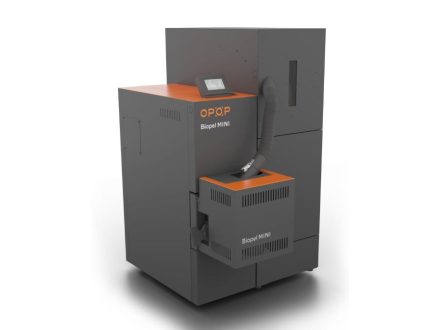 OPOP BIOPEL MINI KOMPAKT SET 21,150/V9 - 21kW, včetně hořáku, řídící jednotky V9, kompaktní násypky na 150 kg pelet