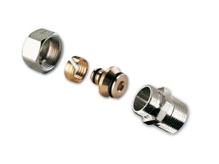 Set svěrného šroubení s vsuvkou 1/2" M x 16 x 2 ALU IVAR